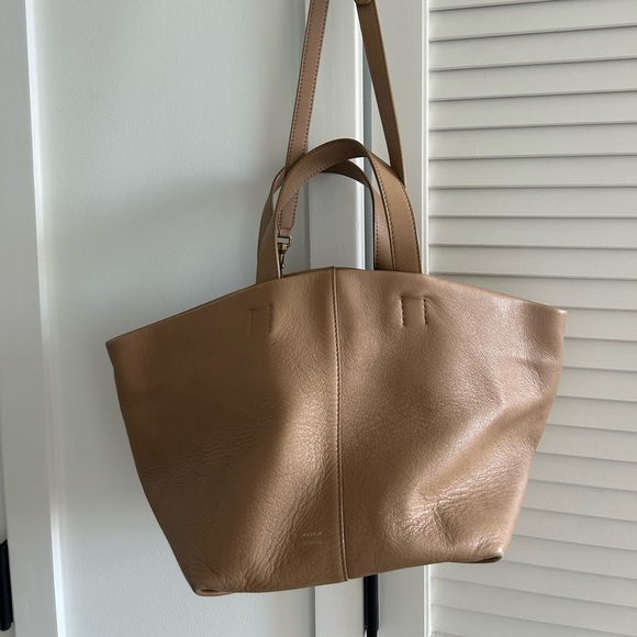 Mansur Gavriel Classic Brown Leather Tote - Picture 1 of 5